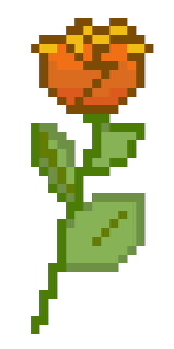 pixel art orange rose